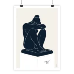 La nuit Aristide Maillol poster with minimal blue night design