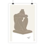 La nuit Aristide Maillol poster with minimalist brown design.