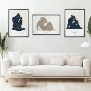 La nuit Aristide Maillol minimal art poster in interior setting
