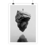 Man sitting on stone in artistic concept by i-Art