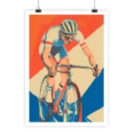 Tour de France retro vintage artwork by i-Art, bicycle race theme