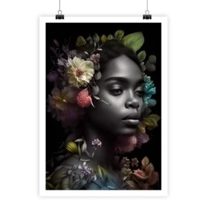 Black Flower #1 by i-Art showcasing a bold, abstract design