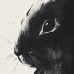 Minimalist i-Art Japan Rabbit poster depicting a stylized rabbit design
