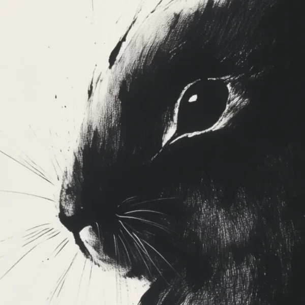 Minimalist i-Art Japan Rabbit poster depicting a stylized rabbit design